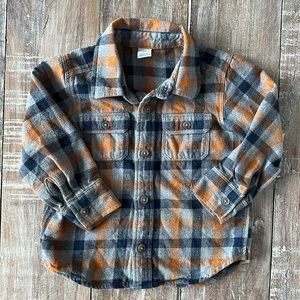 Old navy blue & orange plaid shirt